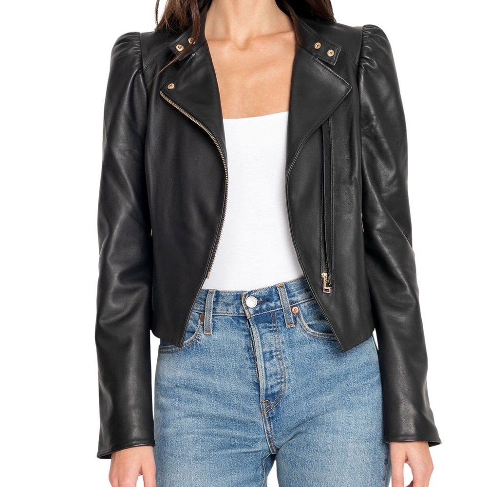 New With Tags- Lamarque KAIA Black Leather Jacket